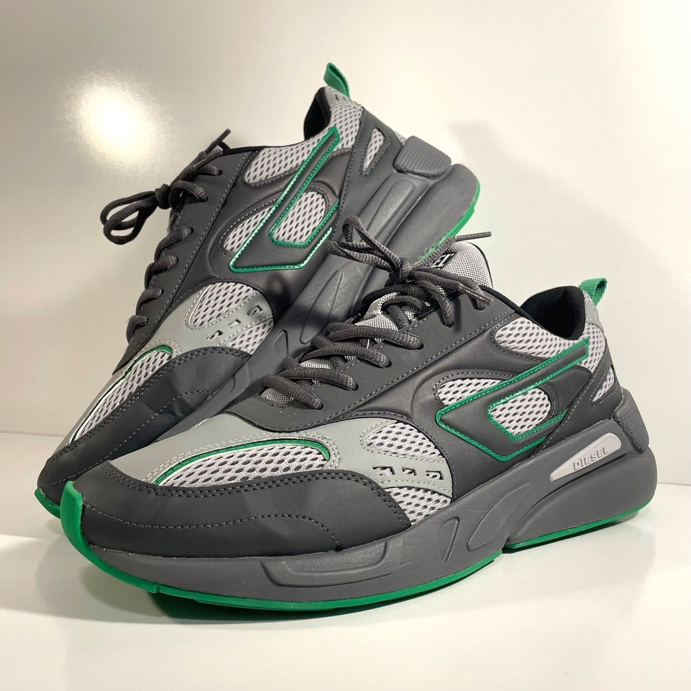 Diesel Mens Size 12.5 S-Serendipity Sport  Gray Green Synthetic Lifestyle Shoes